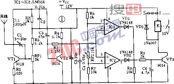 微波式感應(yīng)控制電路