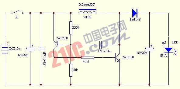 LED手電制作電路