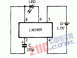 5V發(fā)光管<strong>閃爍燈</strong><strong>電路圖</strong>