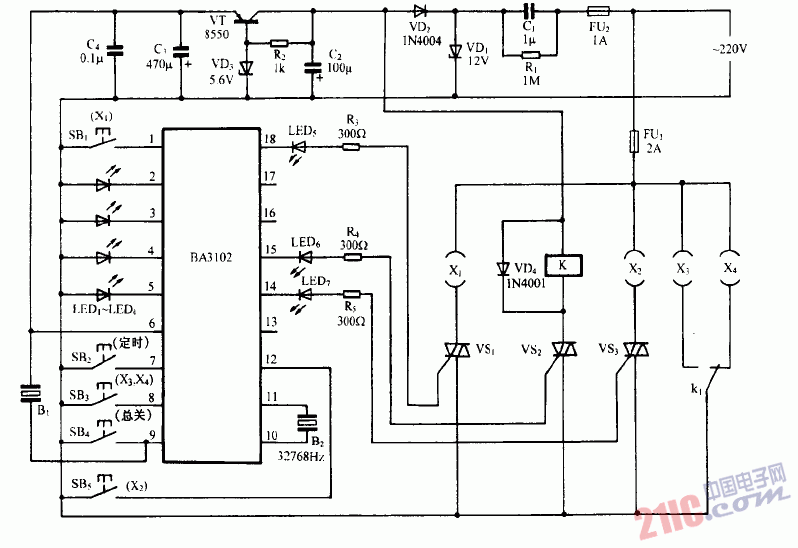 巧用BA3101作多功能<strong>插座</strong><strong>控制器電路圖</strong>