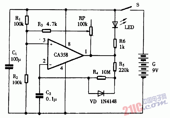 巧用CA358作秒發(fā)生器<strong>電路圖</strong>