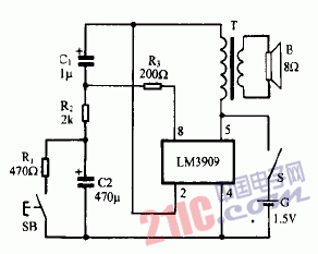 巧用LM3909作<strong>電子</strong><strong>警笛發(fā)生器</strong><strong>電路圖</strong>