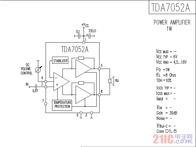 TDA7052A<strong><strong>功放電路</strong></strong>.gif