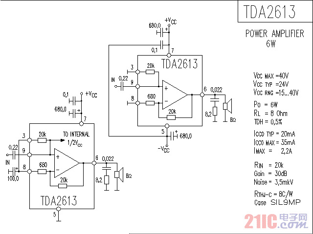 TDA2613<strong><strong>集成</strong></strong><strong><strong>功放電路</strong></strong>.gif