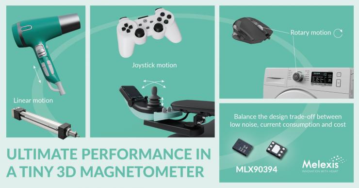 Melexis推出新款微型3D磁力計，拓展性能極限