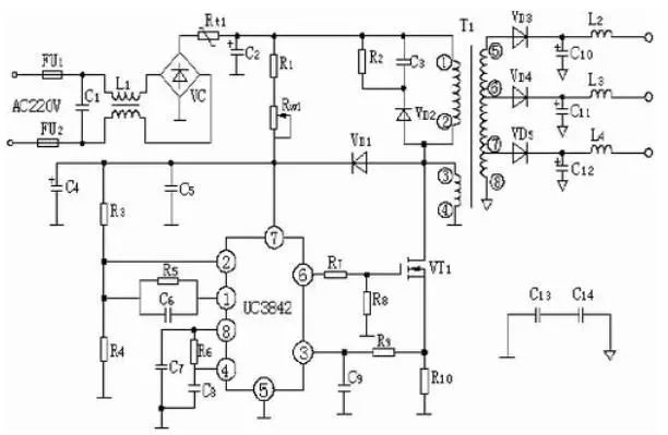 一種基于UC3842的 改進(jìn)型的應(yīng)用電路