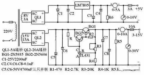 3～25V電壓可調穩(wěn)壓電路圖的設計