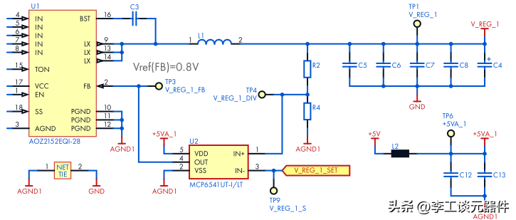 開關DC-DC轉(zhuǎn)換器組成電源開關、導體線圈、二極管和存儲電容