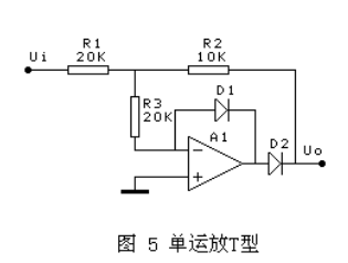 兩個(gè)單運(yùn)放型如何實(shí)現(xiàn)整流