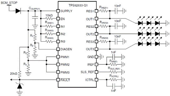 LED車燈之TPS92633-Q1獨特的設(shè)計