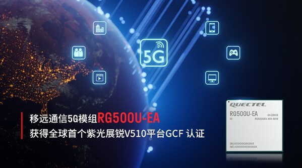 移遠通信RG500U-EA 5G模組獲得全球首個紫光展銳V510平臺GCF 認證